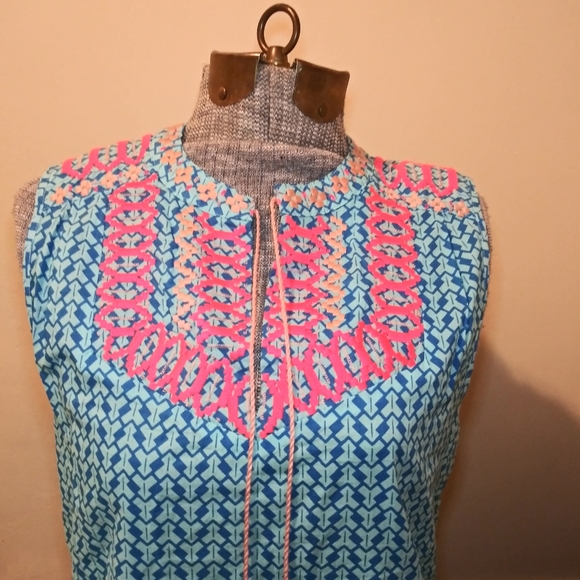 J.Crew Turquoise Boho Embroidered Blouse - Picture 2 of 7